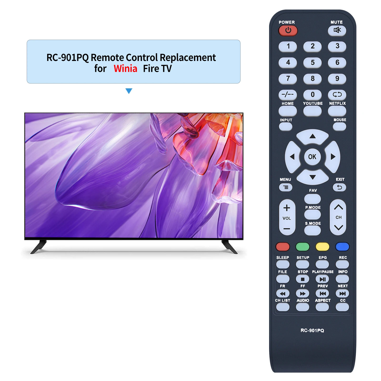 New RC-901PQ Remote Control Work For Winia Smart TV Pantalla LED Daewoo