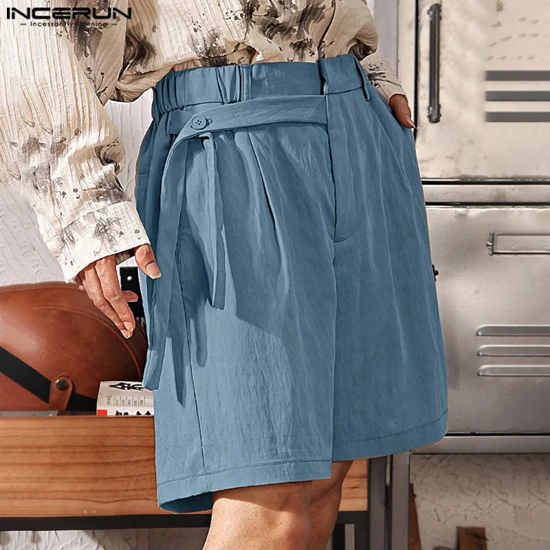 INCERUN 2024 Korean Style Shorts Men's Hot Selling Straight Shorts Summer Leisure Streetwear Male All-match Simple Shorts S-5XL