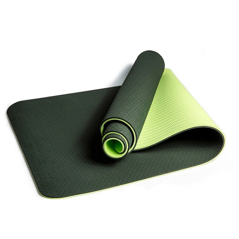 Thick Double Color Non-slip TPE Yoga Mat Quality Exercise Sport  for Fitness Gym Home Tasteless Pad183*61cm 6mm