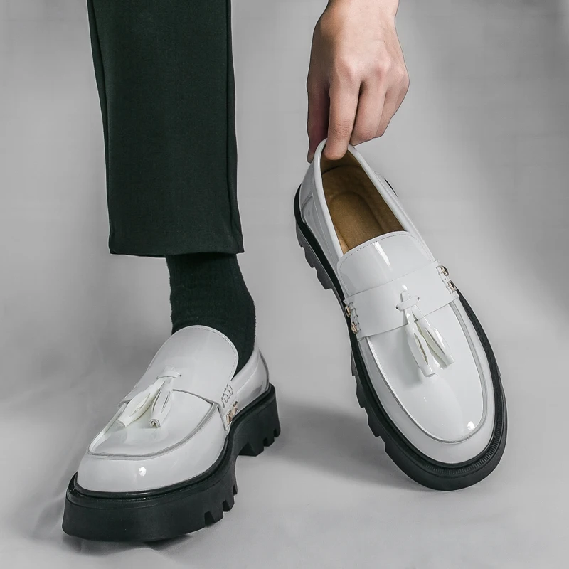 Scarpe, scarpe in pelle, velcro da uomo, testa tonda, traspiranti, business, casual, formali, pelle bovina, persone di mezza età e anziane, scarpe di papà