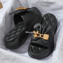 New Fashion Bowknot Women's Slippers Summer Women Slippers Indoor Outdoor Green Flip Flops Beach Shoe Home Non-slip EVA Slippers