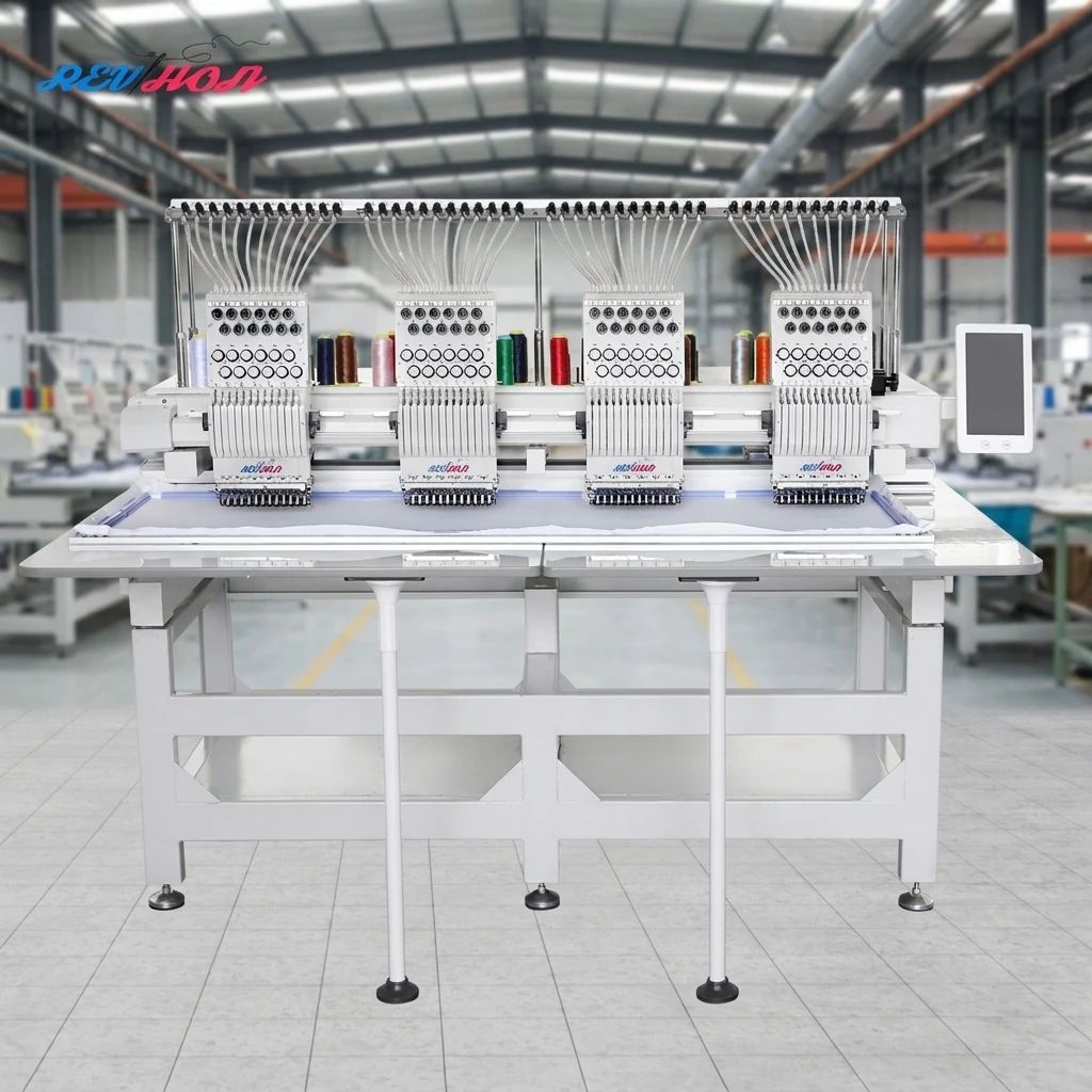 REVHON A15 4-Head Automatic Computerized Motor Cap Embroidery Machine New Home Use Bearing & Gear