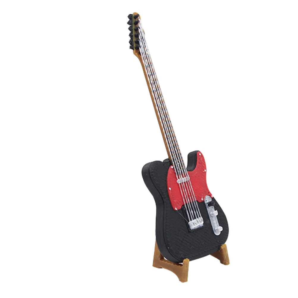 Mini soporte de guitarra eléctrica, suministro de decoración, accesorios en miniatura para casa de muñecas, campana de bicicleta para niños, tablero de anuncios de puerta Pla de fieltro