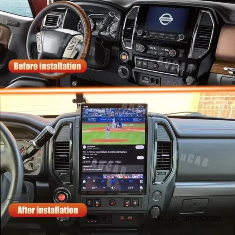 Aucar 15.6'' Tesla Screen Android 13 Car Multimedia DVD Player for Nissan Titan 2020-2025 Car Radio GPS Navigation Head Unit view 3