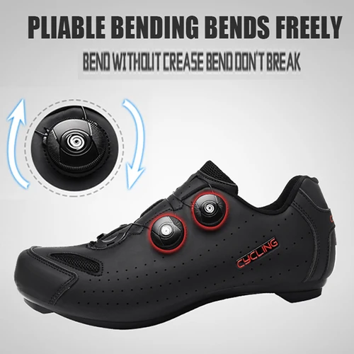Imagen 2 del producto Zapatillas de ciclismo para hombre, nuevas zapatillas de ciclismo fluorescentes con autobloqueo SPD, ligeras y transpirables para ciclismo de montaña y carretera