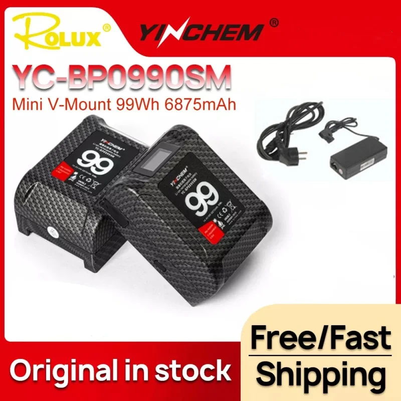 YinChem ROLUX YC-BP0990SM 99Wh Pocket V-Mount Battery Power Bank مع D-tap وUSB لكاميرا الفيلم وكاميرا الفيديو والهواتف الذكية والكمبيوتر المحمول
