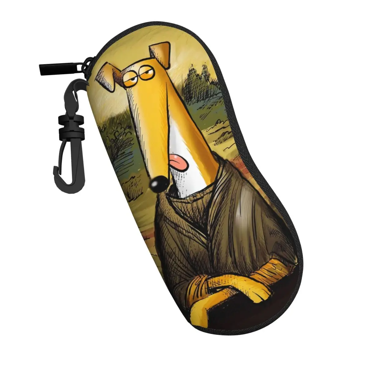 Custom Mona Lurcher Funny Greyhound Shell Glasses Case Unisex Fashion Whippet Hound Dog Eyeglasses Case Sunglasses Protector Box