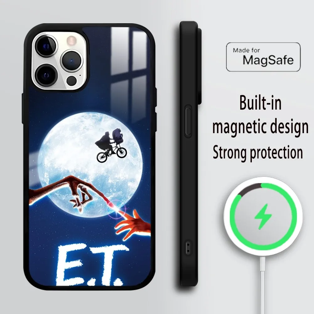 E.T.the Extra-Terrestrial Phone Case For iPhone 16 15 14 13 12 11 PRO MAX PLUS Mini Magnetic wireless mirror phone case