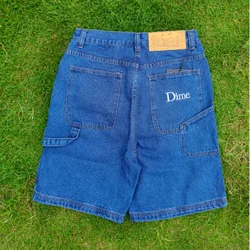 Summer Skateboarding Jeans Letter Embroidery Shorts Street Hip-hop Loose Knee-high Five Pants Men and Women Streetwear Y2k Cargo