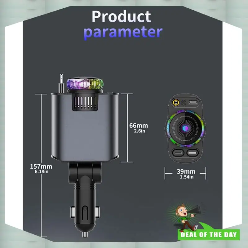 

24-часовая доставка Выдвижное автомобильное зарядное устройство 5-в-1 USB-C с ароматерапией и Starlight — полностью совместимое с молнией и Type-C