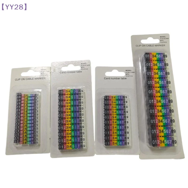 【YY28】1/3 Sets Colourful C-Type Cable Marker Number Tag Wire Markers For 2-3mm Wire Conspicuous And Easy To Identify{Y}