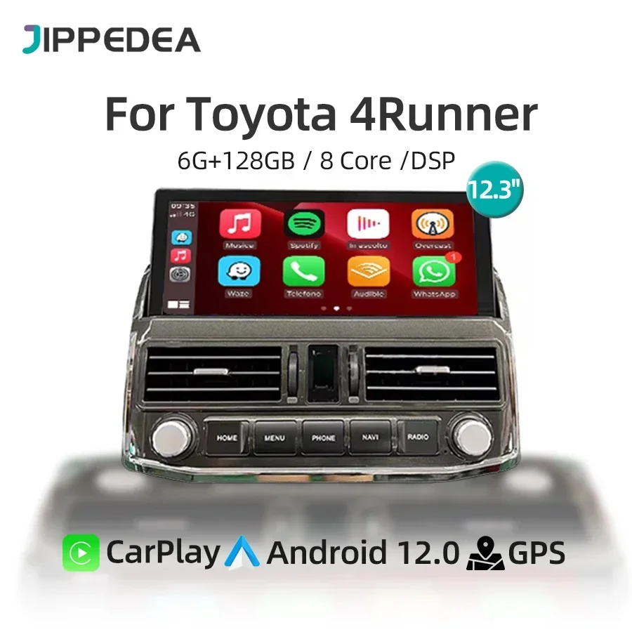 

12.3" Android 12.0 Car Multimedia Player CarPlay GPS Navigation 4G WiFi Autoradio DSP Stereo Radio For Toyota 4Runner 2010-2022