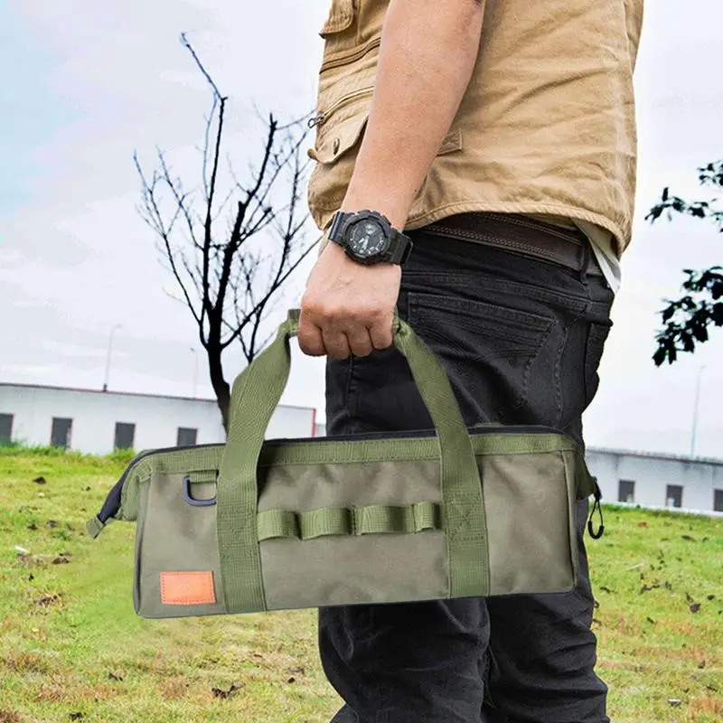 

Tent Peg Bag Heavy Duty Waterproof Tent Peg Organizer Bag 1050D Nylon Oxford Large Capacity Widened Handle Portable Tool Pouch
