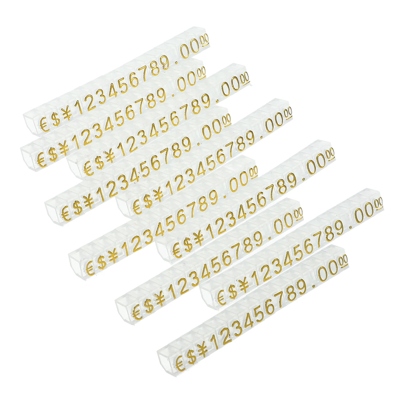 

20 Pcs Price Display Blocks Cube Jewelry Pricing Tags Medium Letter 620X060X040CM Golden