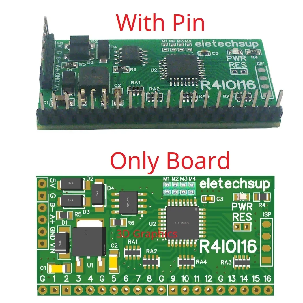 16CH 5 IN 1 Modbus Rtu Digital IO Module RS485 NPN PNP DI-DO Pin Core Board Switching Input Output PLC HMI Remote IO Expanding