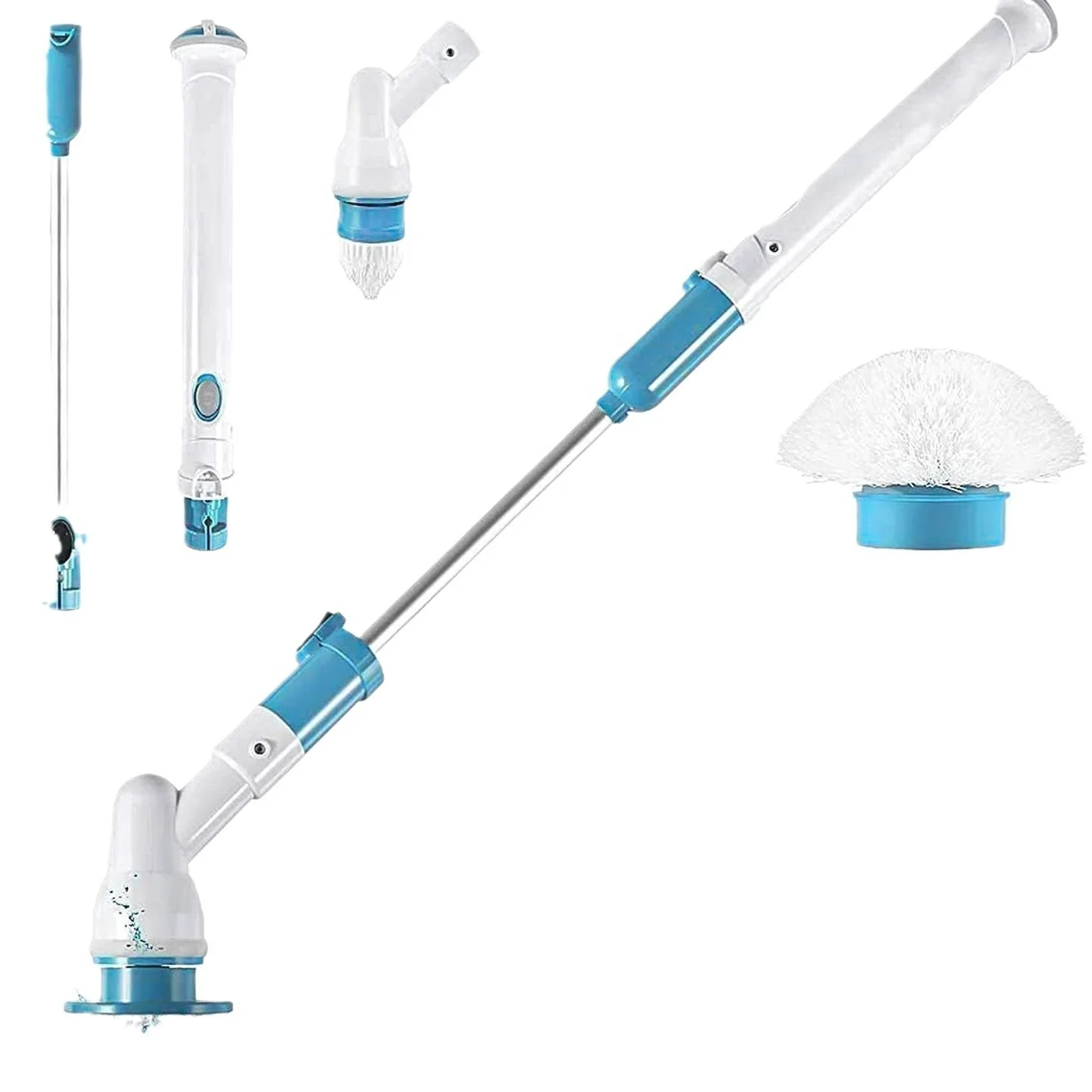 แปรงทำความสะอาดห้องน้ำไฟฟ้ามือถือด้ามยาวหมุนอัตโนมัติแปรงทำความสะอาดไฟฟ้าแบบพับเก็บได้