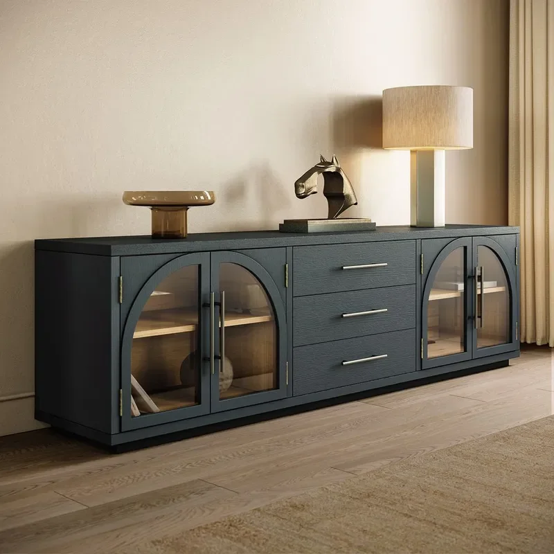 for 70 Inch Wooden TV Cabinet Double Door Design Custom Furniture Wholesale Factory Direct New Style Living Room Storage Unit