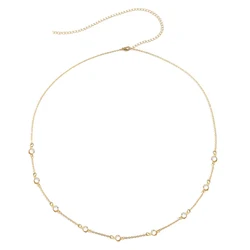 MinaMaMa 2022 New Stainless Steel Bikini Jewelry Crystal Waist Chain Belly Chain For Women Girls Minimalist Sexy Body Accesorios