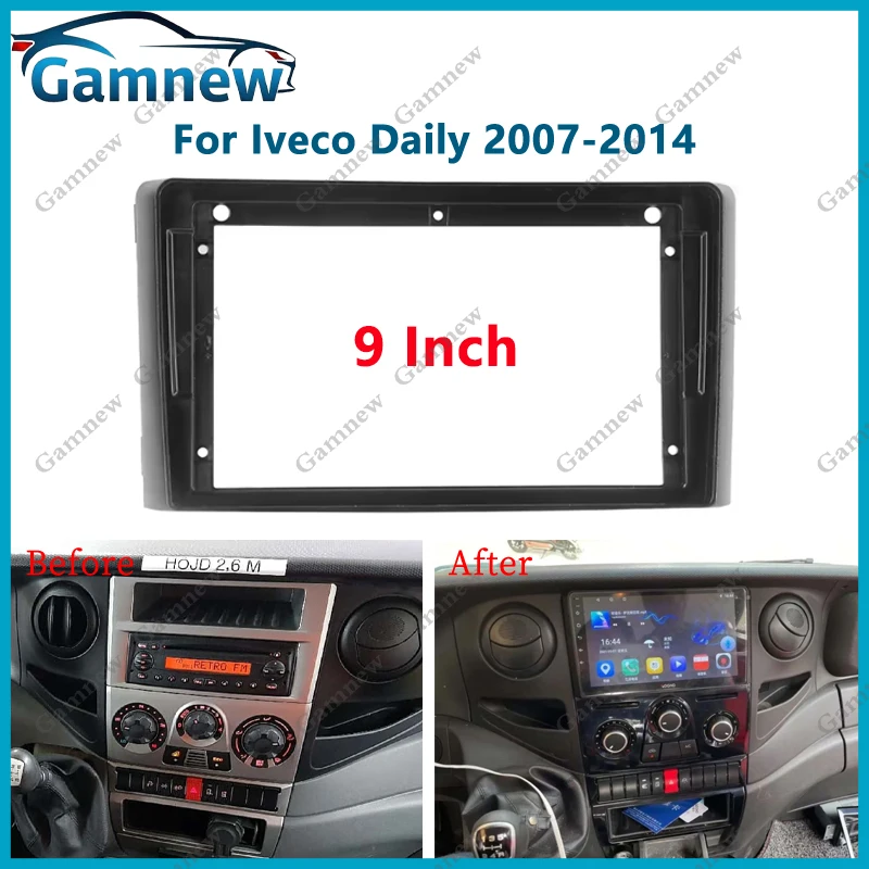 Adaptador de Cable Fascia para marco de coche de 9 pulgadas para Iveco Daily 2006-2014, Kit de Panel de montaje para tablero de Radio Android