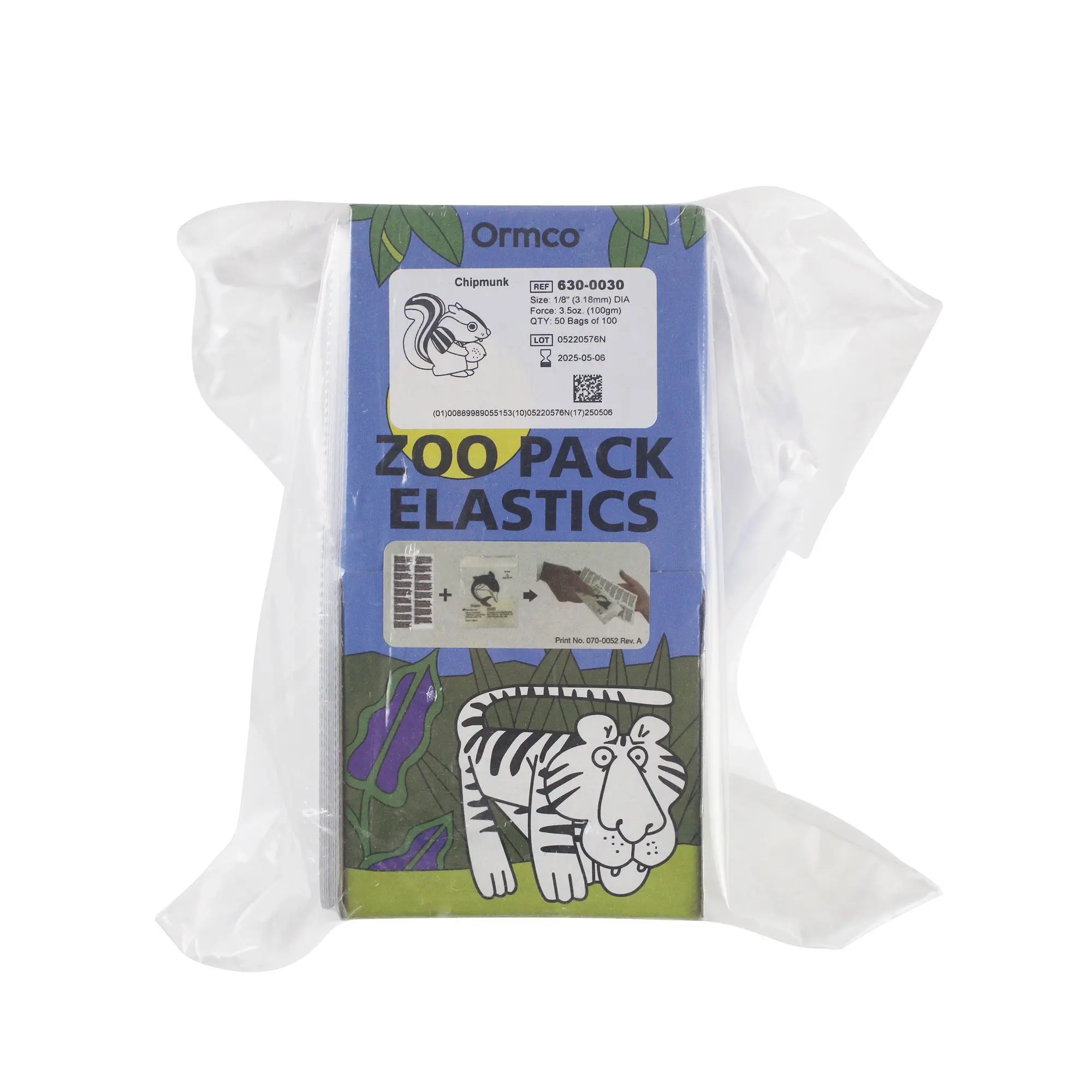 

5000 штук в коробке ZOO PACK ELASTICS Ортодонтические резинки - 1/4 дюйма, 1/8 дюйма, 3,5/6 унций, резинки для коррекции зубов