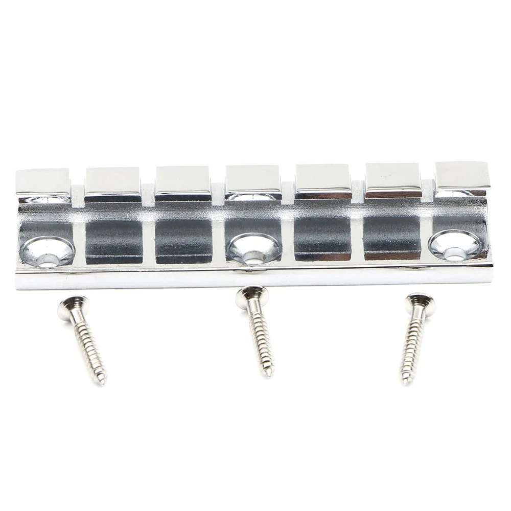 12 String/6 String Metal Guitar Bridge Fixed Hardtail Saddle Bridge Top Load Guitar Tailpiece Chrome