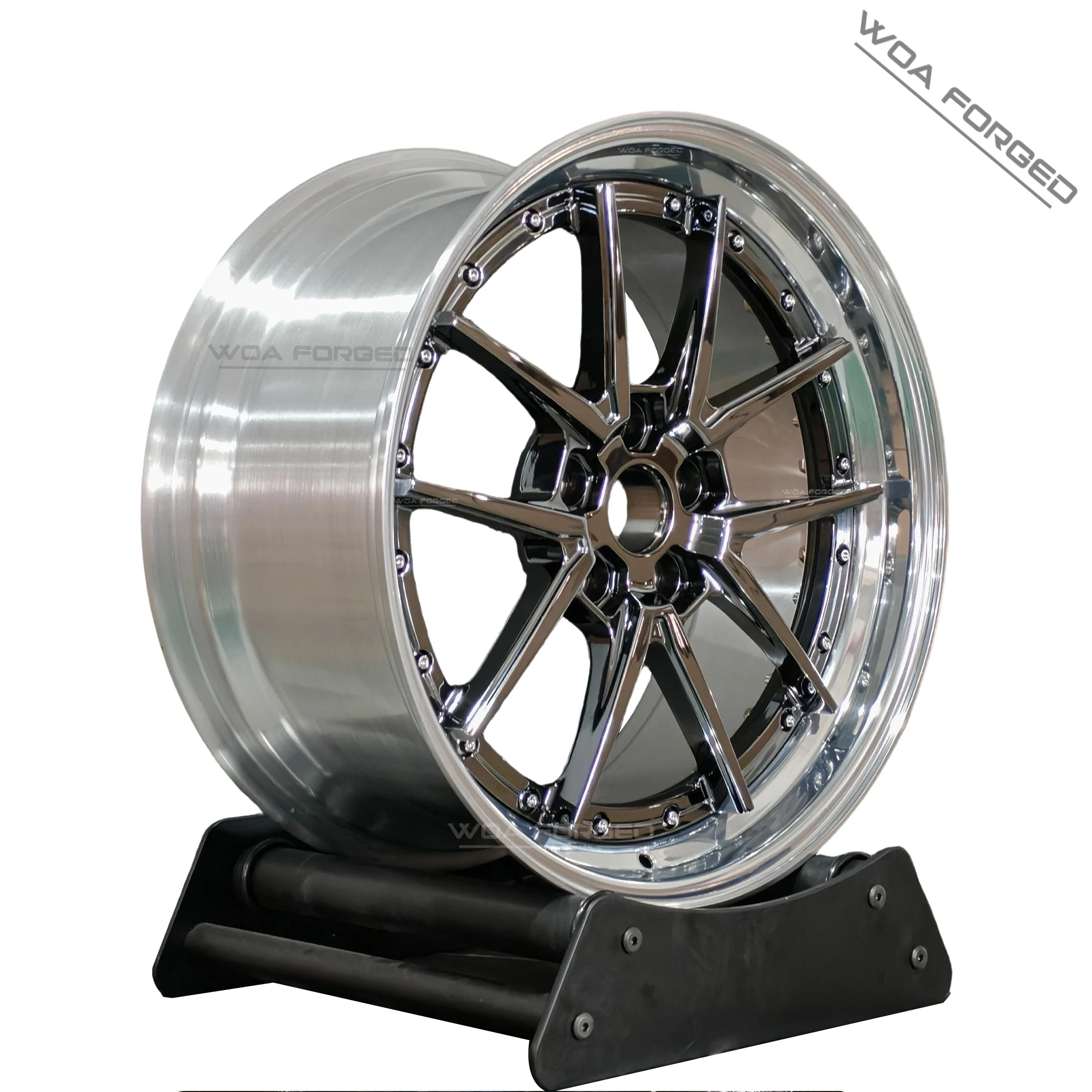 تخصيص 6061T6 قطعتين تصميم خفيفة الوزن مزورة عجلات سباق الألومنيوم 16-24 بوصة طبق عميق 114.3 مللي متر PCD 30 مللي متر ET قطع