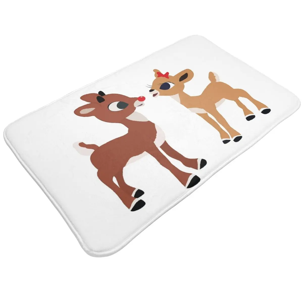 Flannel Non-Slip Bath Mat Classic Rudolph And Clarice GraphicLoveShop Soft and Absorbent Floor Rug for Bathroom Kitchen