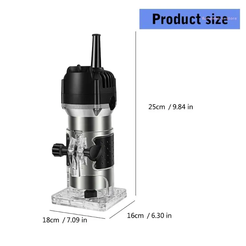 Trimmer portatile per router legno resistente con set punte Router multifunzione per lavorazione del legno Taglio in