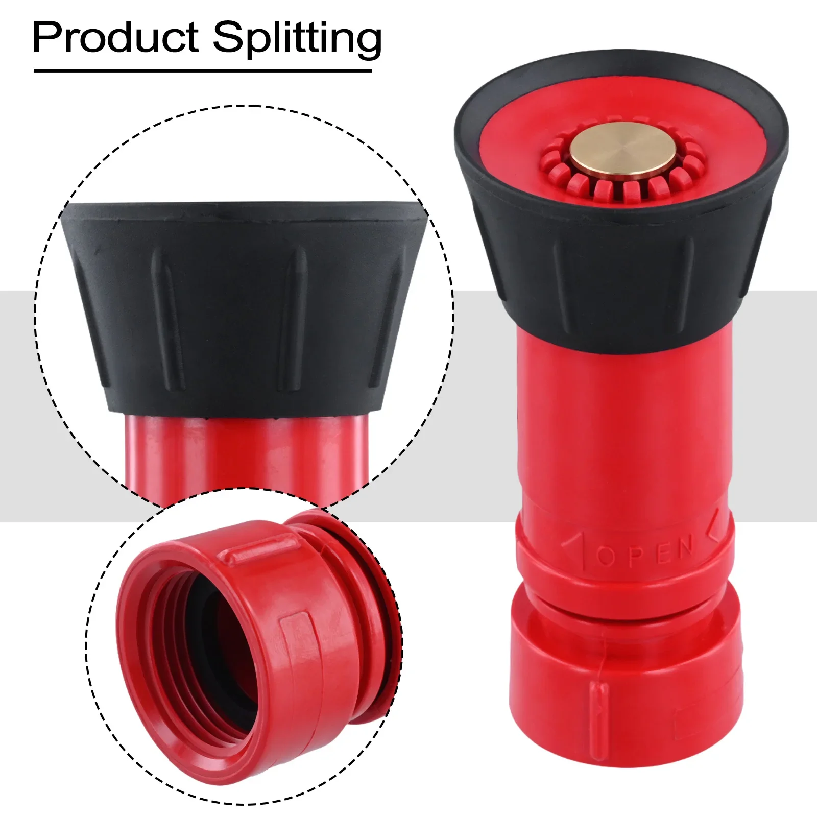 High-quality Fire Hose Nozzle 1-1/2 Inch Heavy Duty Nozzle High Pressure Pump Sprinkler Garden Outdoor Living Tools Accessories