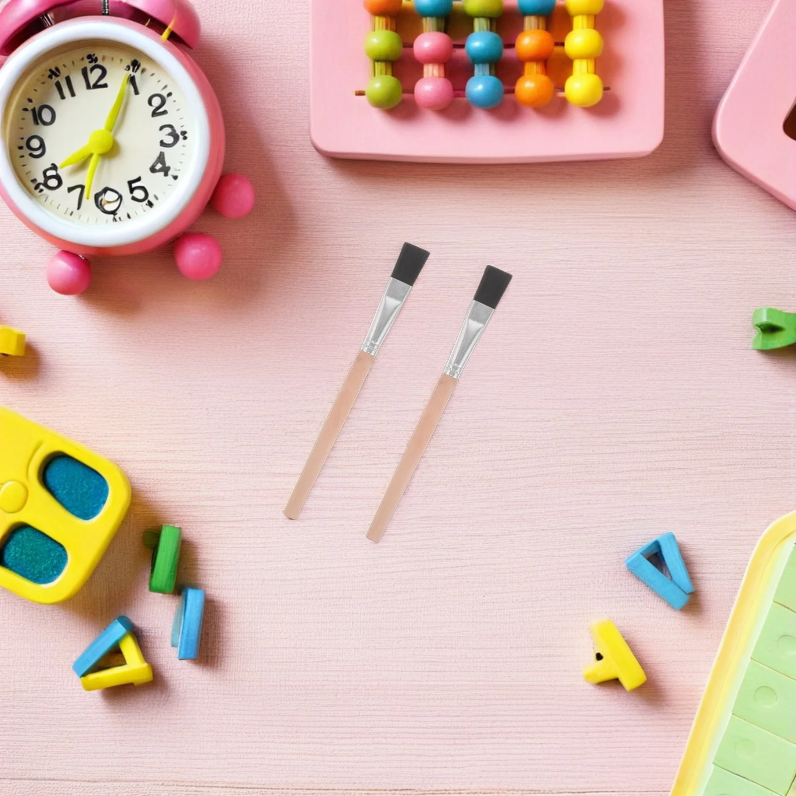 

50PCS Flat Paint Brushes Wood Handle Artist Craft Brushes for Watercolor Acrylic Oil Body Face Nail Art DIY Rock Painting