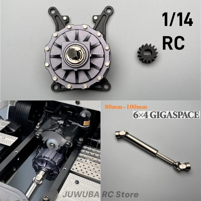 Caja de cambios RC, reductor planetario, potenciador de torsión y eje CVD para camión volquete Tamiya 1/14 RC, remolque volquete, oruga TRX4 SCX10