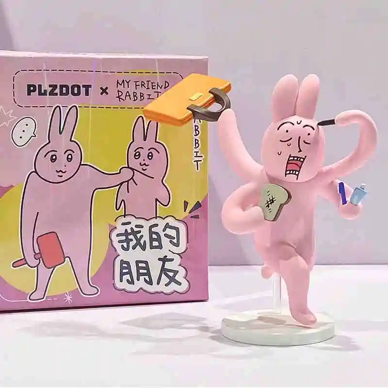 Plzdot Pink Rabbit My Friend Series Blind Box Emoji Pack Cute Trendy Play Mysterious Surprise Box Birthday Doll Gift