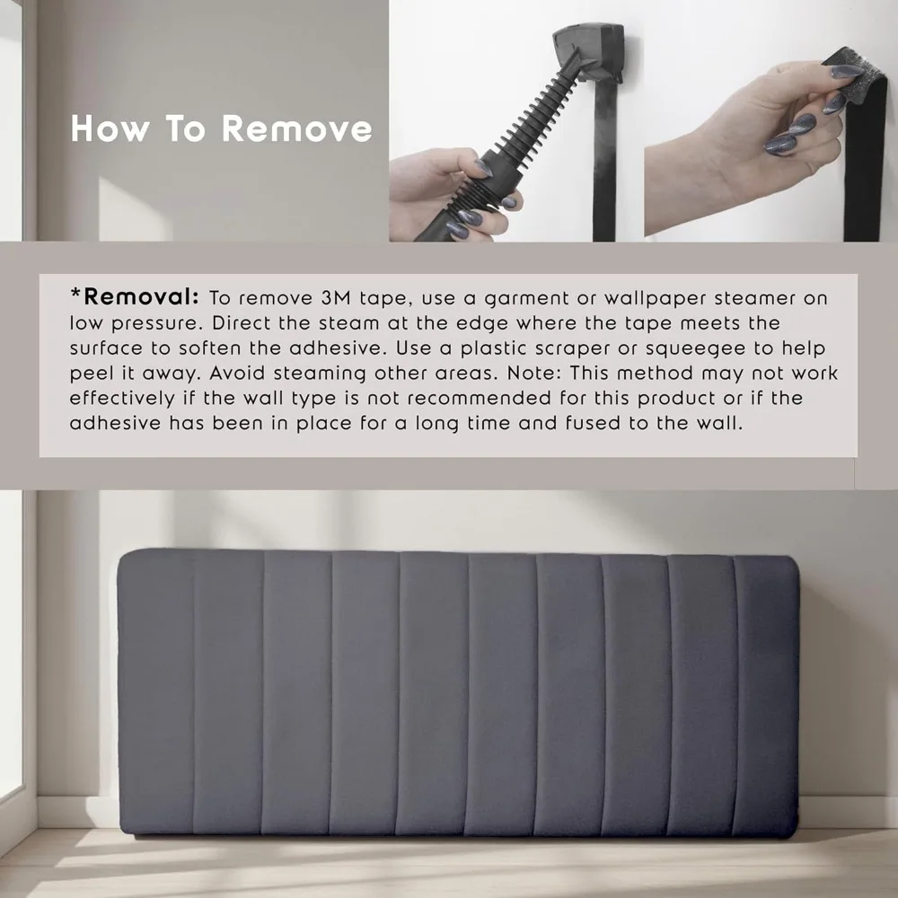 لوح رأسي منجد بحجم كوين - قناة سهلة التجميع مثبتة على الحائط مع صوت ثلاثي الأبعاد لتعزيز راحة النوم