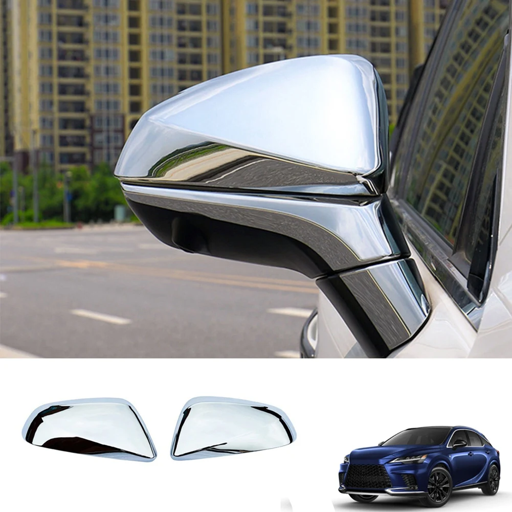 Car Chrome Silver Rearview Side Glass Mirror Cover Trim Rear Mirror Covers Shell for RX RX350