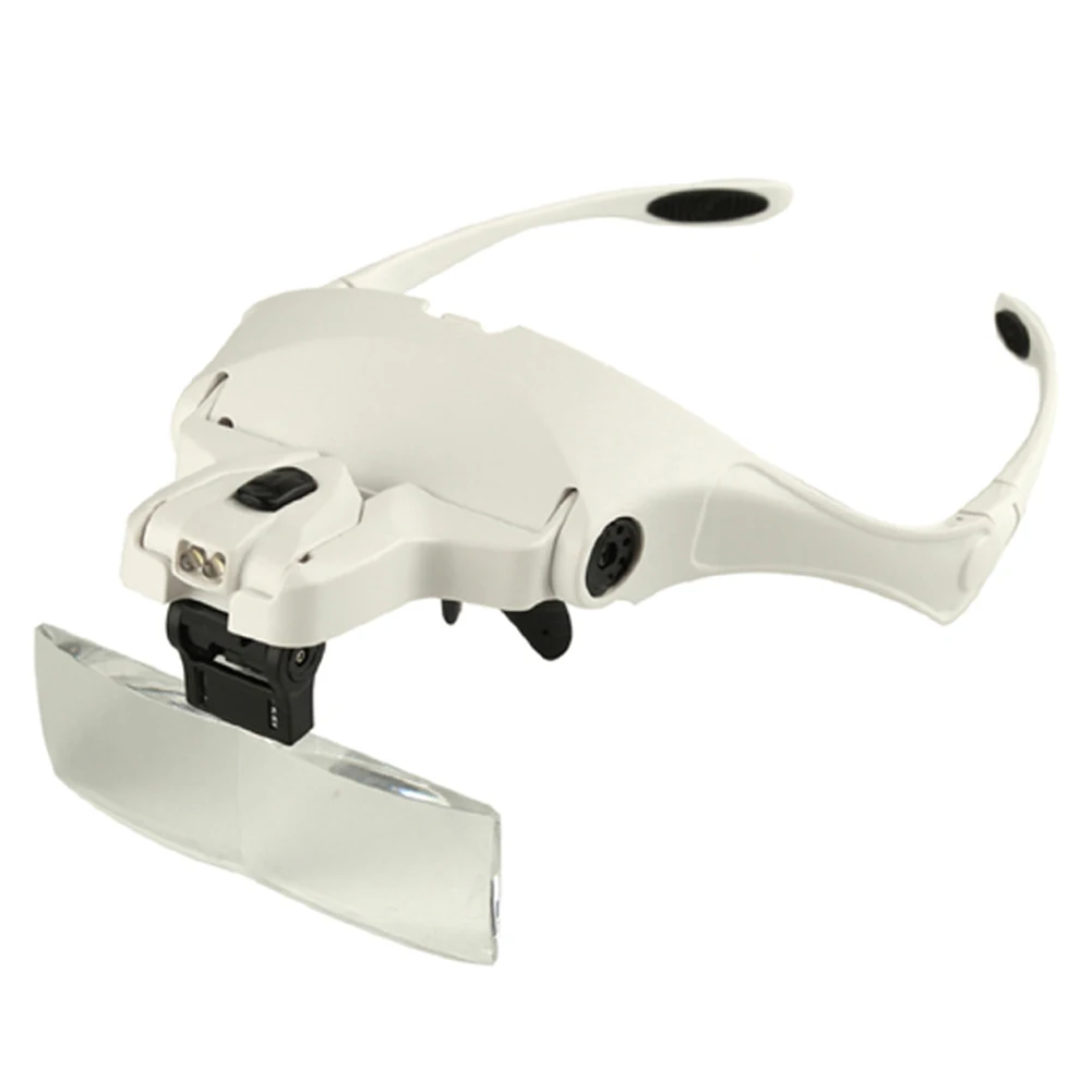 5 Lens Adjustable Headband Magnifying Glass with LED Light Head Magnifier Head Mount Magnifier for Close Work Reading Crafts