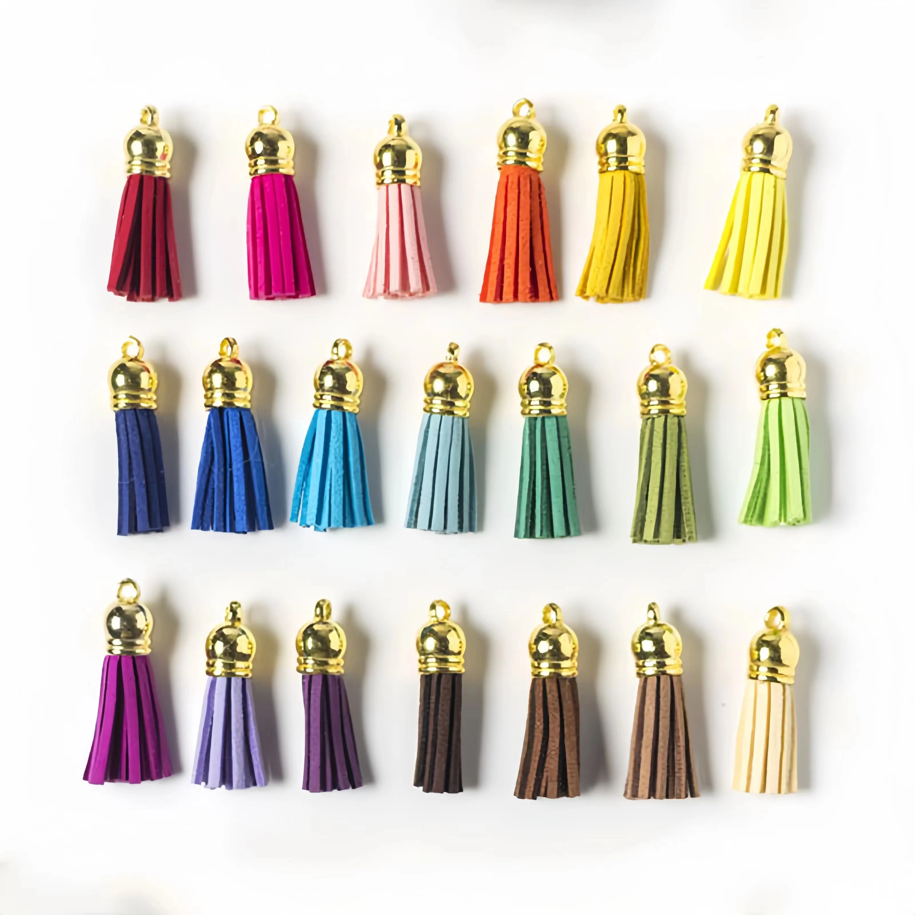 Couro Tassel para Correias Keychain, Fibra Fringe, Suede Jóias Pingentes, Acessórios DIY, 35mm, 20Pcs por lote