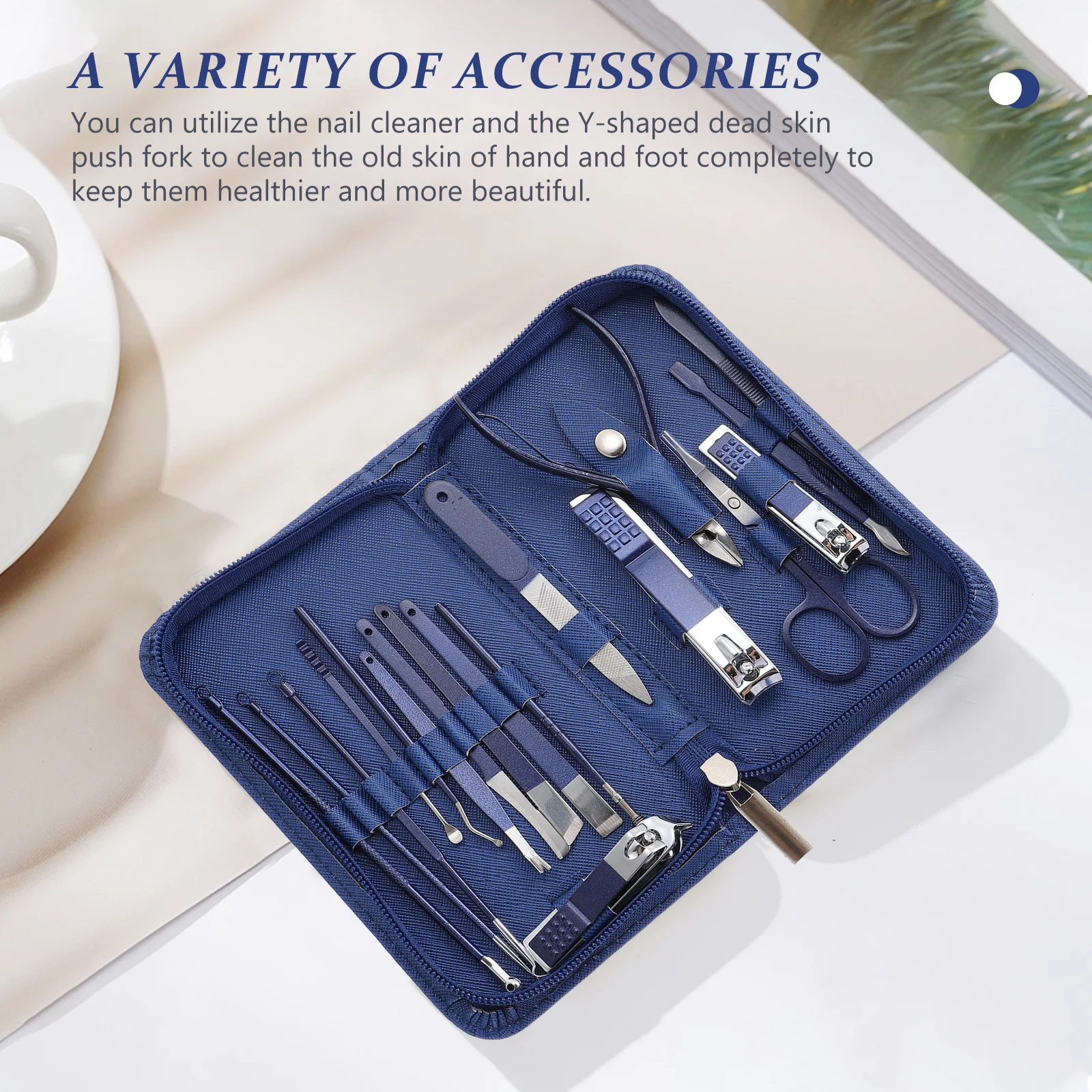 1 Set Stainless Steel Clippers Kit Multi-Function Manicure Pedicure Tool Nail Cleaner Ear Pick Tweezers Portable Travel Size