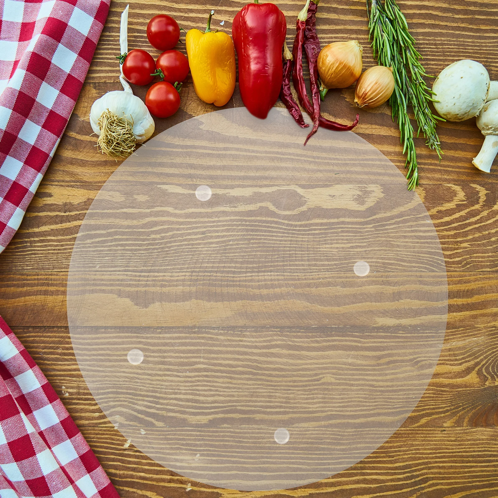 

Acrylic Cutting Smooth Edges Non-Slip For Kitchen Vegetables Fruits Meat Food Prep Clear Round Chopping Board Small