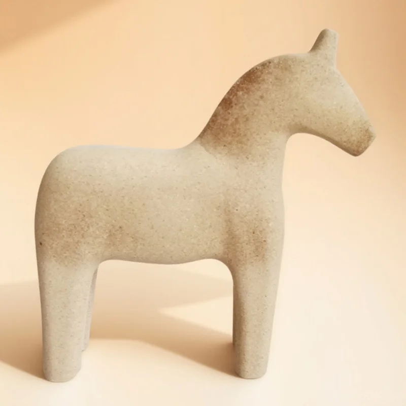 

1Pcs Wood Animal Horse Ornament Natural Unfinished DIY Desktop Craft Creative Blank Wood Horses Horse Ornament