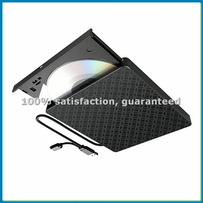 Multifunctional External CD/DVD Drive Burner Black with SD/TF & USB3.0 Slots Optical Drive for PC Laptop-A51M