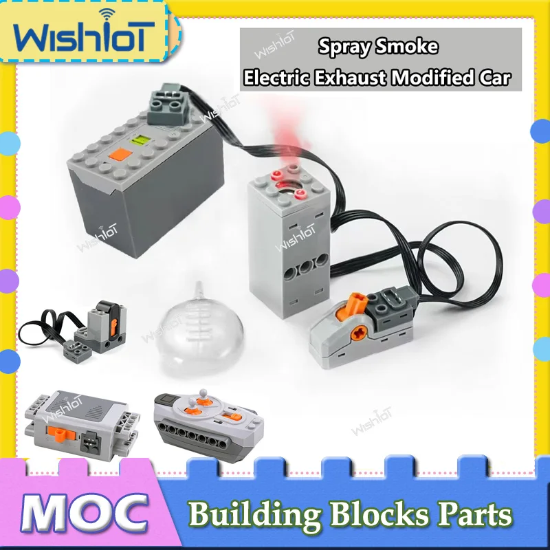 Symulowany opryskiwacz wydechowy Zaawansowane technologicznie klocki konstrukcyjne Zmodyfikowany silnik Zdalnie sterowane zmontowane klocki DIY do części modeli samochodów i pociągów