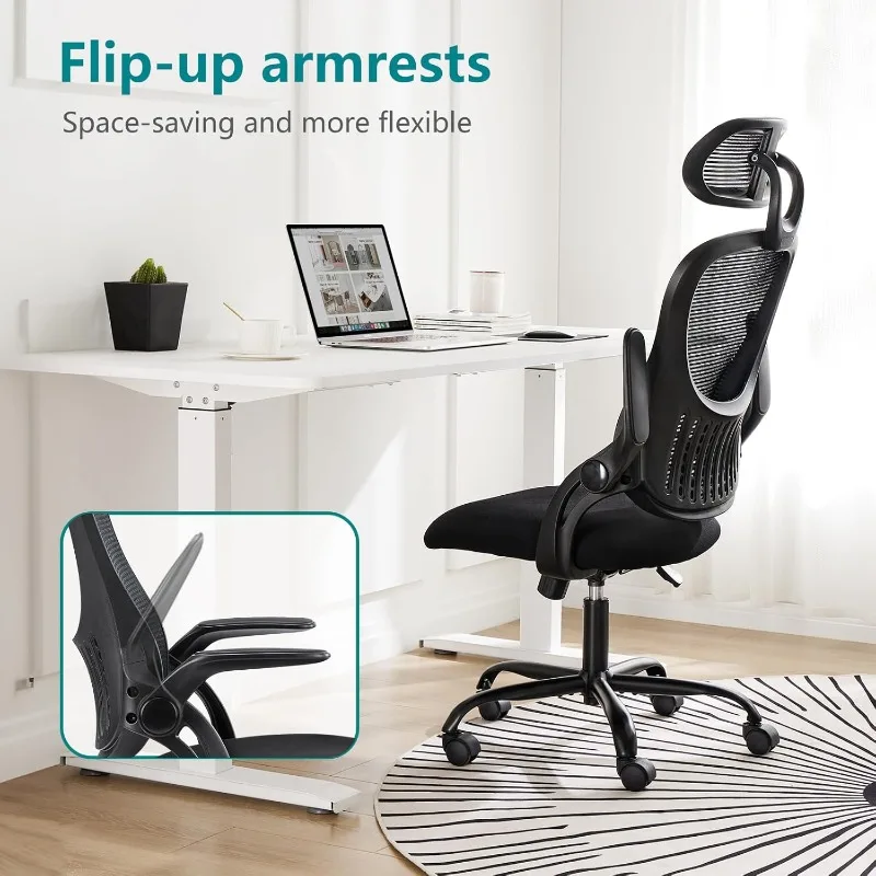 

Home Office Desk Chair, Ergonomic Computer Managerial Executive Chairs High-Back Work Swivel Task Chairs With Wheels, Lumbar Sup