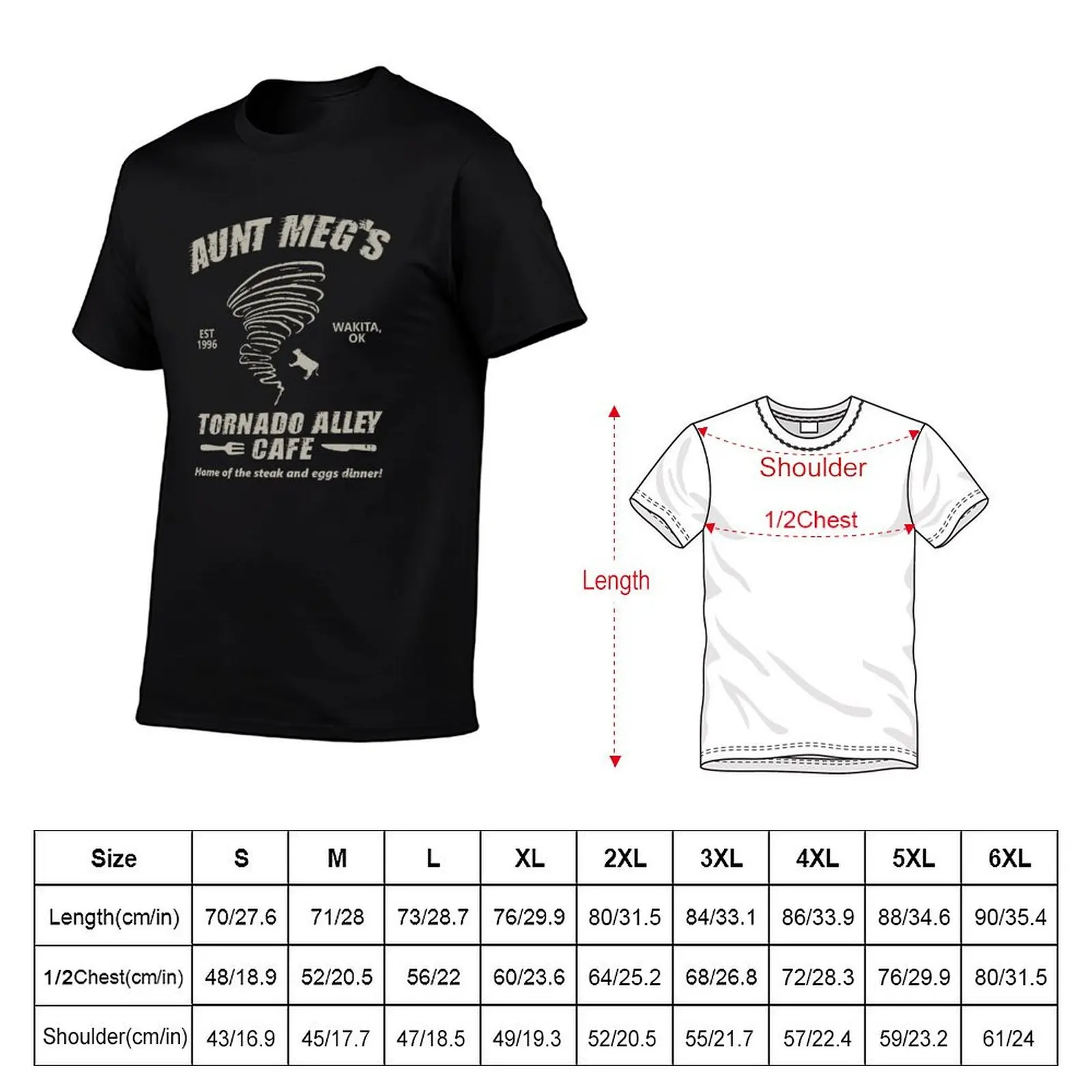 Aunt Meg's Tornado Alley Cafe T-Shirt Urban Style Print T-Shirt