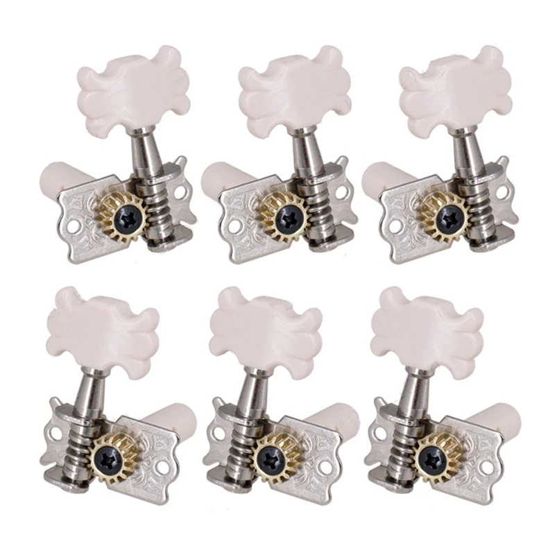 

3R3L/Set Acoustic Folk Classical Guitar Tuning Pegs Keys Machine Heads Tuners Flower Shaped Button Guitar Accessories Parts