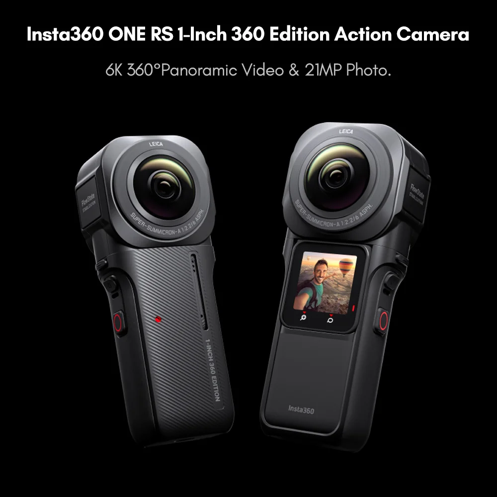 yZ[zInsta360 ONE RS 1C` 360GfBV ANVJ 6K 360 ° pm}rfI 21MPʐ^ FlowStateԂ␳ IPX3h