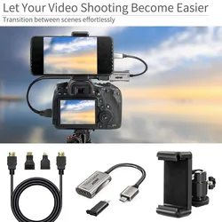 Android Phone Tablet as Camera Monitor DSLR Video Capture Card 4K 1080P HDMI-compatible 2.0 Adapter for Vlog Youtuber Filmmaker