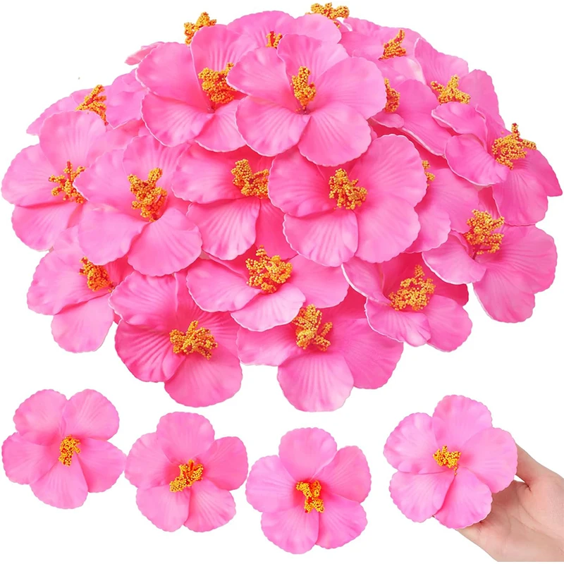 5/10 Stück künstliche Blumen, 9 cm, künstliche Blumen, Sommer, Hawaii, tropischer Strand, Geburtstagsfeier, Hochzeit, Tischdekoration, DIY-Haardekoration – Detail 8