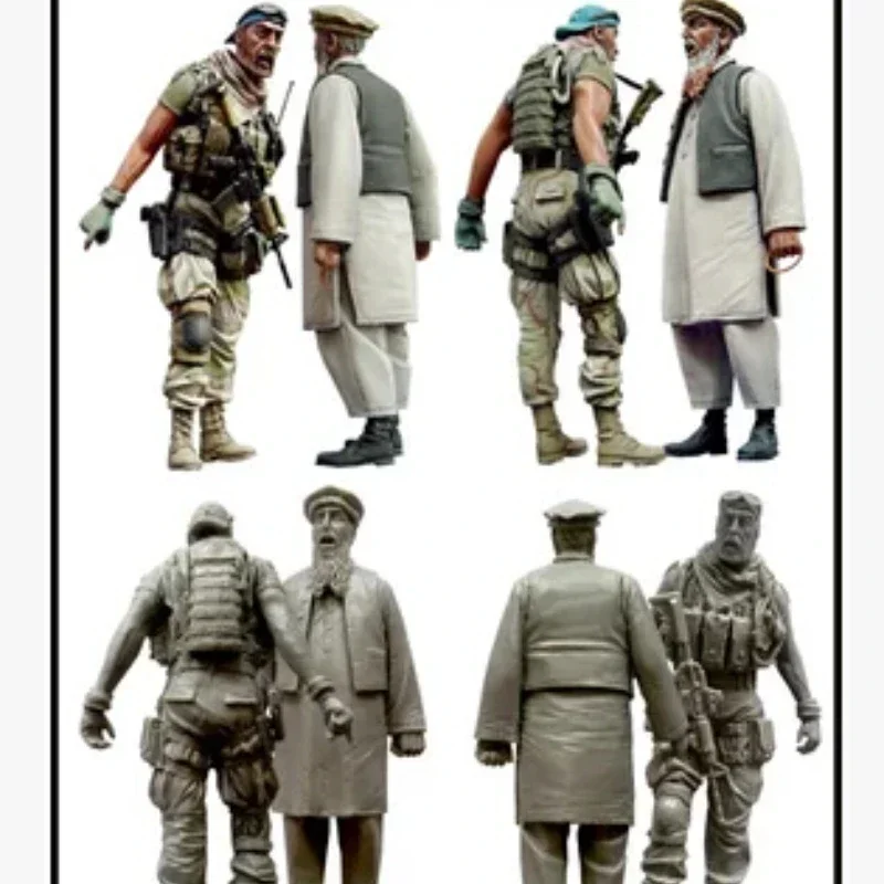 

1/35 Scale Die-cast Resin White Model US Military And Civilians Need To Manually Color The Model Free Shipping