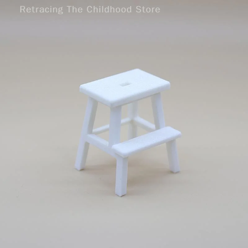 1 PC 1/12 ตุ๊กตาสตูลสตูลขนาดเล็กสตูลพลาสติกสตูลวางเท้า Double-Layer นั่งเก้าอี้ Holding สตูล Miniature Cat Step สตูล