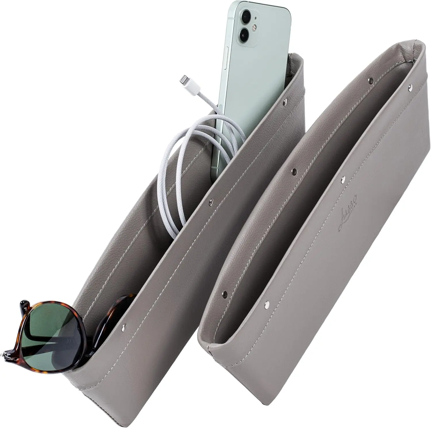 

Gear Car Seat Gap Organizer - Pack of 2 - Prevents Items Falling & Seat Gap Filler - Universal Fit Slots & Automotive Use